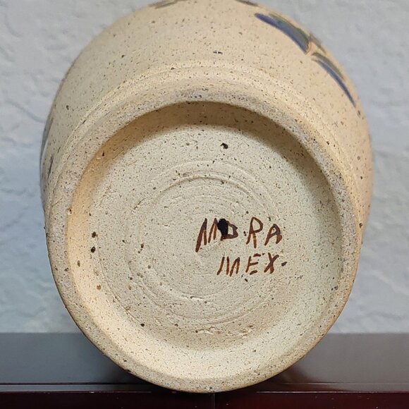 Hand Painted Tonala Mexican Pottery Floral Bird Vase - Picture 13 of 16